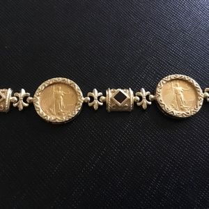 Beautiful 22k Liberty $5 coins 14k  bracelet